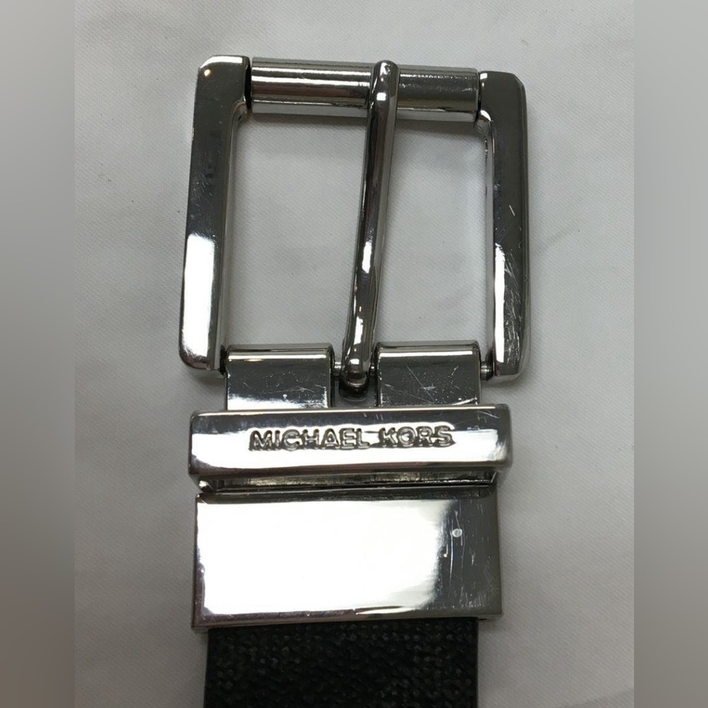 Michael Kors Blk & Brwn Signature Saffiano Leather Reverseible Belt Exc.Cond.